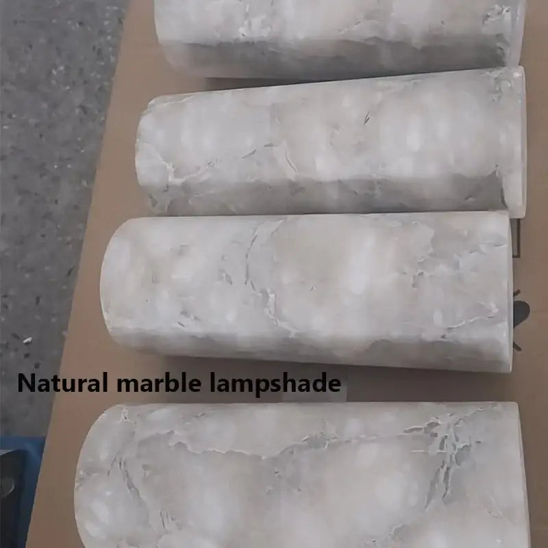 Decorbites luxe marble wall lamp with natural white and gray veined marble lampshades polished for modern home décor