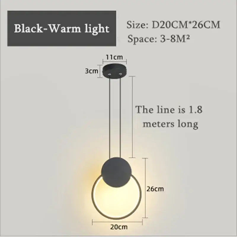 Black warm light pendant light with two spherical shades luxe nordic circle lamp by decorbites for home decor