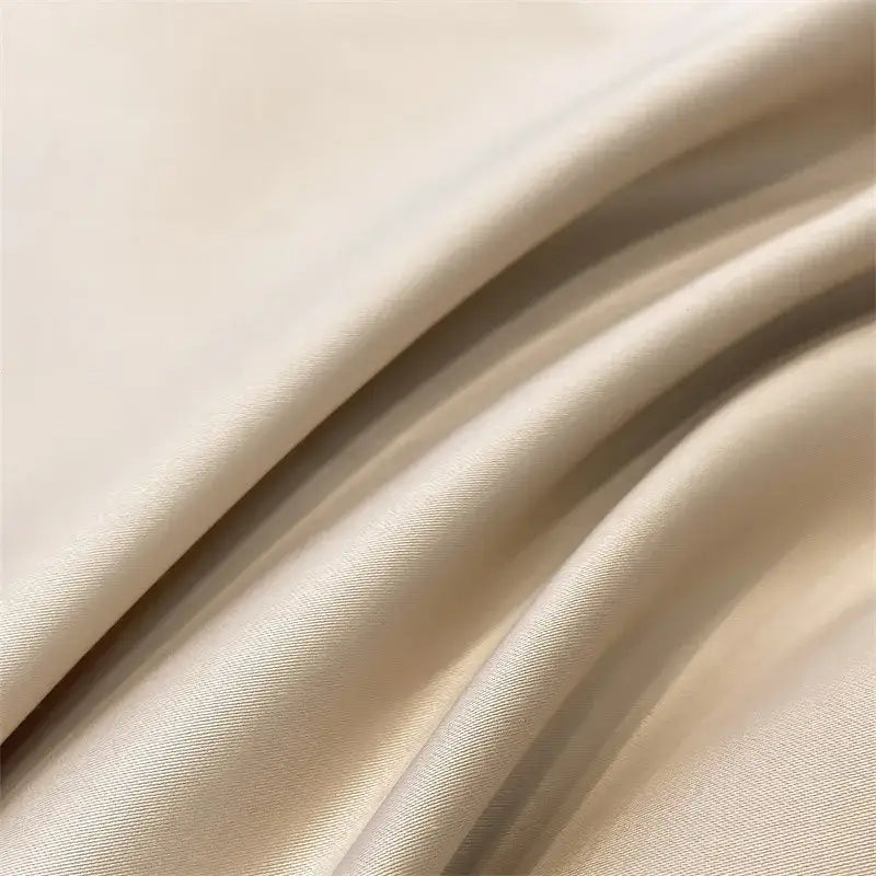 Beige satin fitted sheet from decorbites™ luxurious 1000tc egyptian cotton bedding set with smooth glossy finish