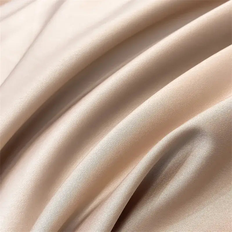 Beige satin duvet cover from decorbites™ luxurious 1000TC Egyptian cotton bedding set with smooth glossy finish