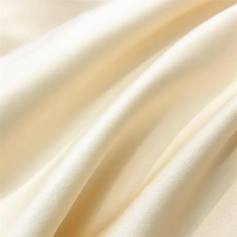 Cream-colored satin piece duvet cover from decorbites™ luxurious 1000tc egyptian cotton bedding set with glossy finish