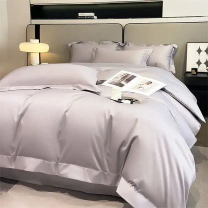 Luxury gray satin duvet cover set with matching pillowcases from decorbites™ 1000tc egyptian cotton bedding set