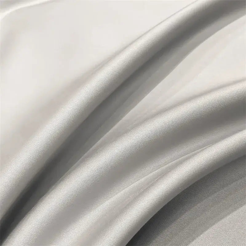 Decorbites™ luxurious 1000tc egyptian cotton satin duvet cover in silvery-gray with subtle sheen and gentle folds