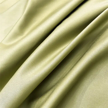 Decorbites™ luxurious 1000tc egyptian cotton fitted sheet in soft olive green with satin-like sheen and gentle folds
