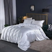 Silky white satin duvet cover from decorbites™ luxurious bed linen set with smooth reflective finish suitable pcs bed sheet