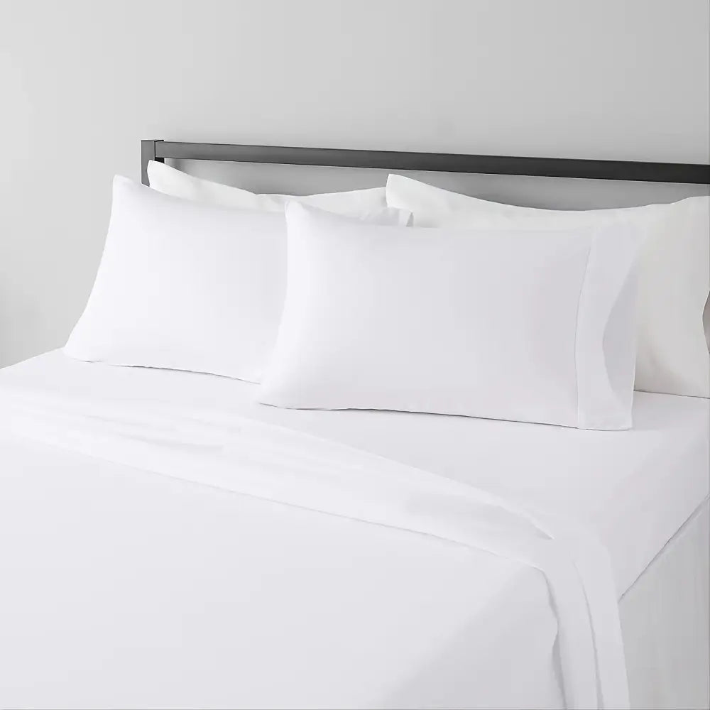 White cotton pillowcases with a smooth crisp finish from the DecorBites™ luxurious cooling sheet set