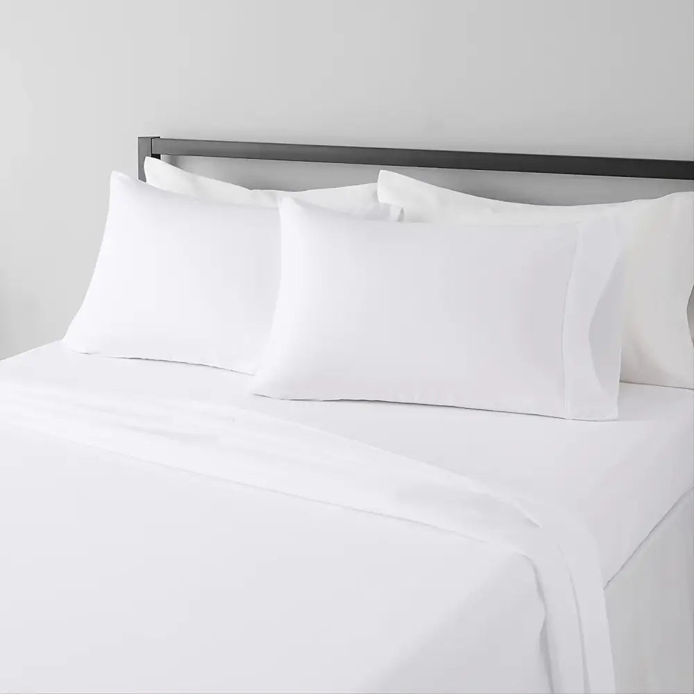 White cotton pillowcases with a smooth crisp finish from decorbites luxurious cooling sheet set for breathable comfort