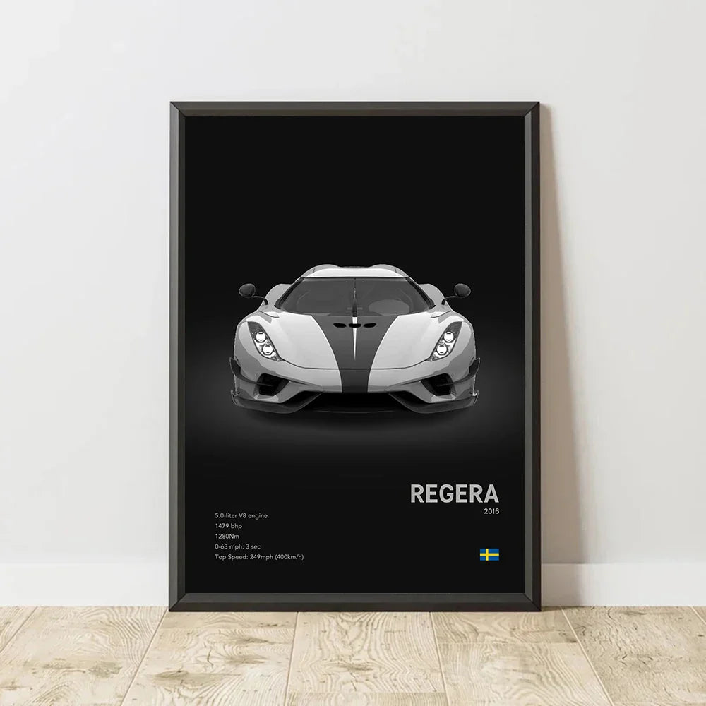 Luxury Cars Canvas Wall Art Print - Modern Home Decor - Posters