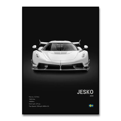 Luxury Cars Canvas Wall Art Print - Modern Home Decor - SW10055 / 30X40cm Unframed - Posters