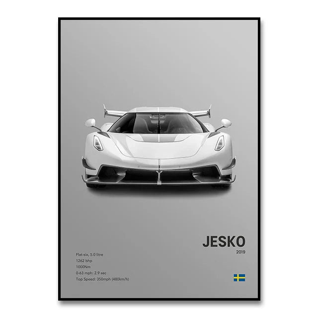 Luxury Cars Canvas Wall Art Print - Modern Home Decor - SW10056 / 30X40cm Unframed - Posters