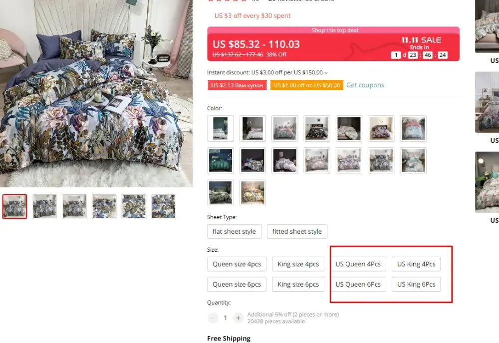 Decorbites luxury egyptian cotton duvet cover set with floral flamingo print in blue green and white tones with pillowcases