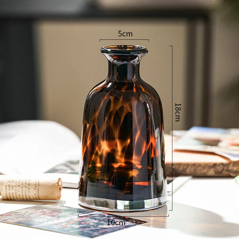 Luxury Leopard Glass Vase for Home Decor - B-1PCS - Vase