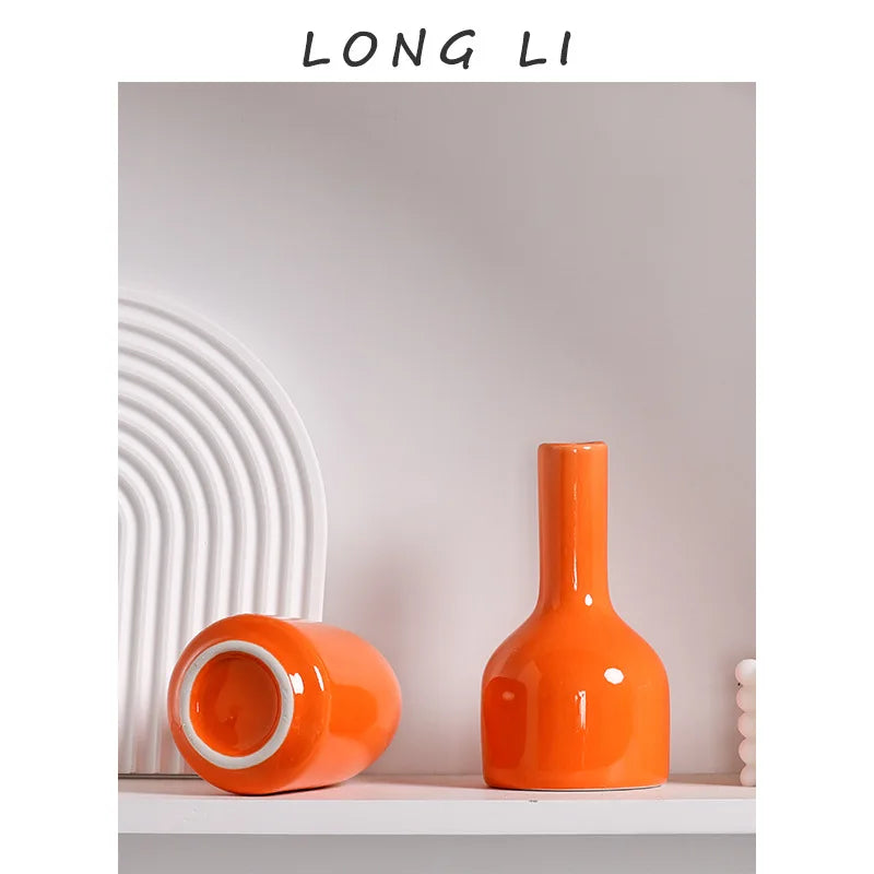 Luxury Modern Ceramic Flower Vase Orange - Vase