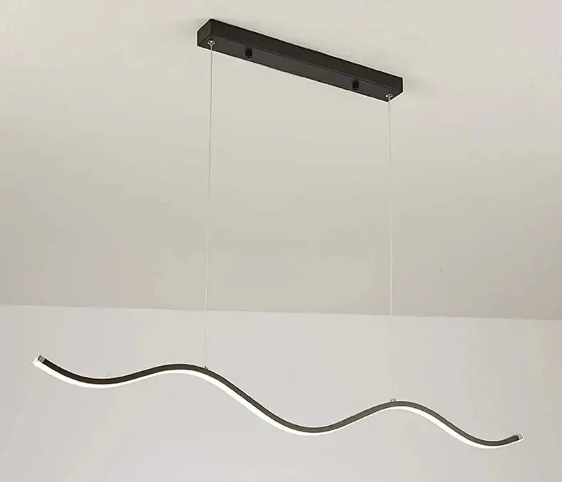 Modern black and white wavy led pendant light with sleek minimalist design for dining room luxury nordic chandeliers by DecorBites