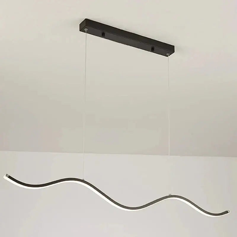 Modern black and white wavy led pendant light featuring sleek minimalist design for luxury nordic chandeliers dining room use