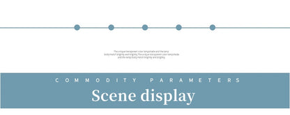 Minimalist scene display with commodity parameters text for DecorBites luxury nordic led chandelier in dining room setting