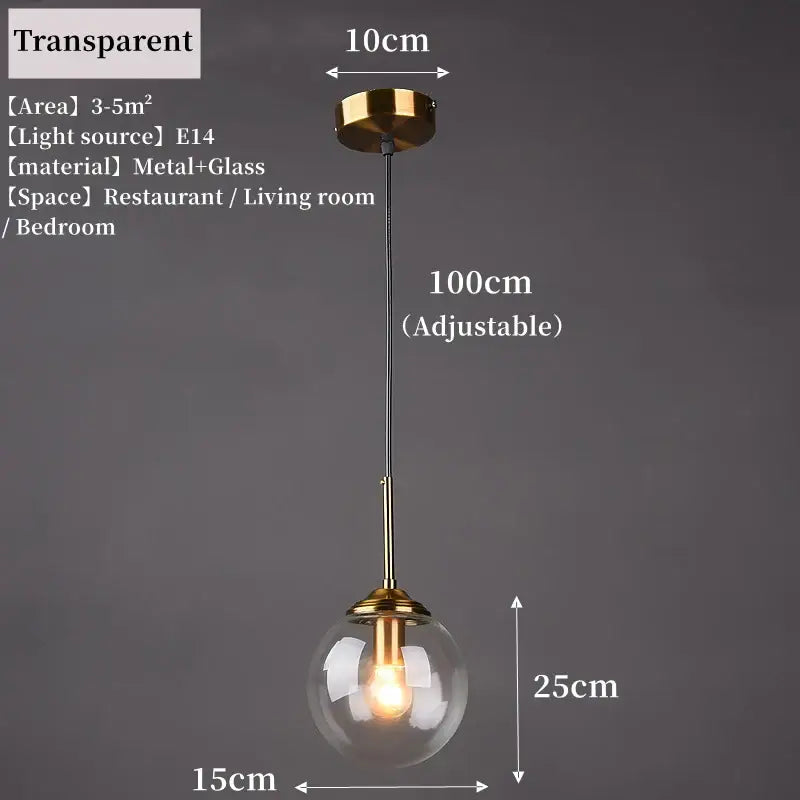 Decorbites luxury nordic led chandelier with gold-toned metal and glass shades featuring adjustable 100cm chain for dining room