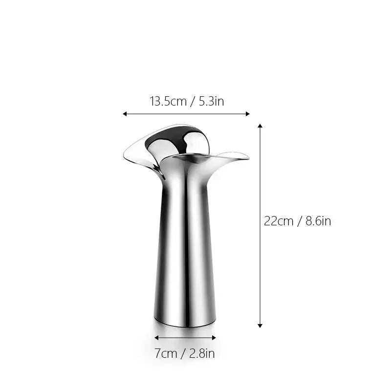 Decorbites luxury stainless steel vase shaped like a calla lily with sleek reflective finish for elegant home decor