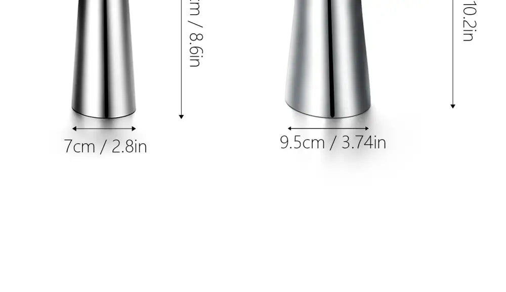 Two luxury stainless steel vases by decorbites with diameters of 7cm and 9.5cm for elegant home decor