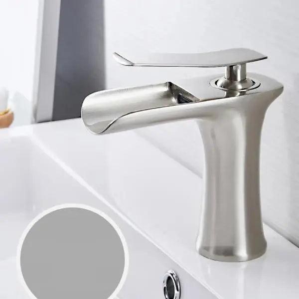 Mai - Single Handle Gold Bathroom Faucet - Brushed Nickel