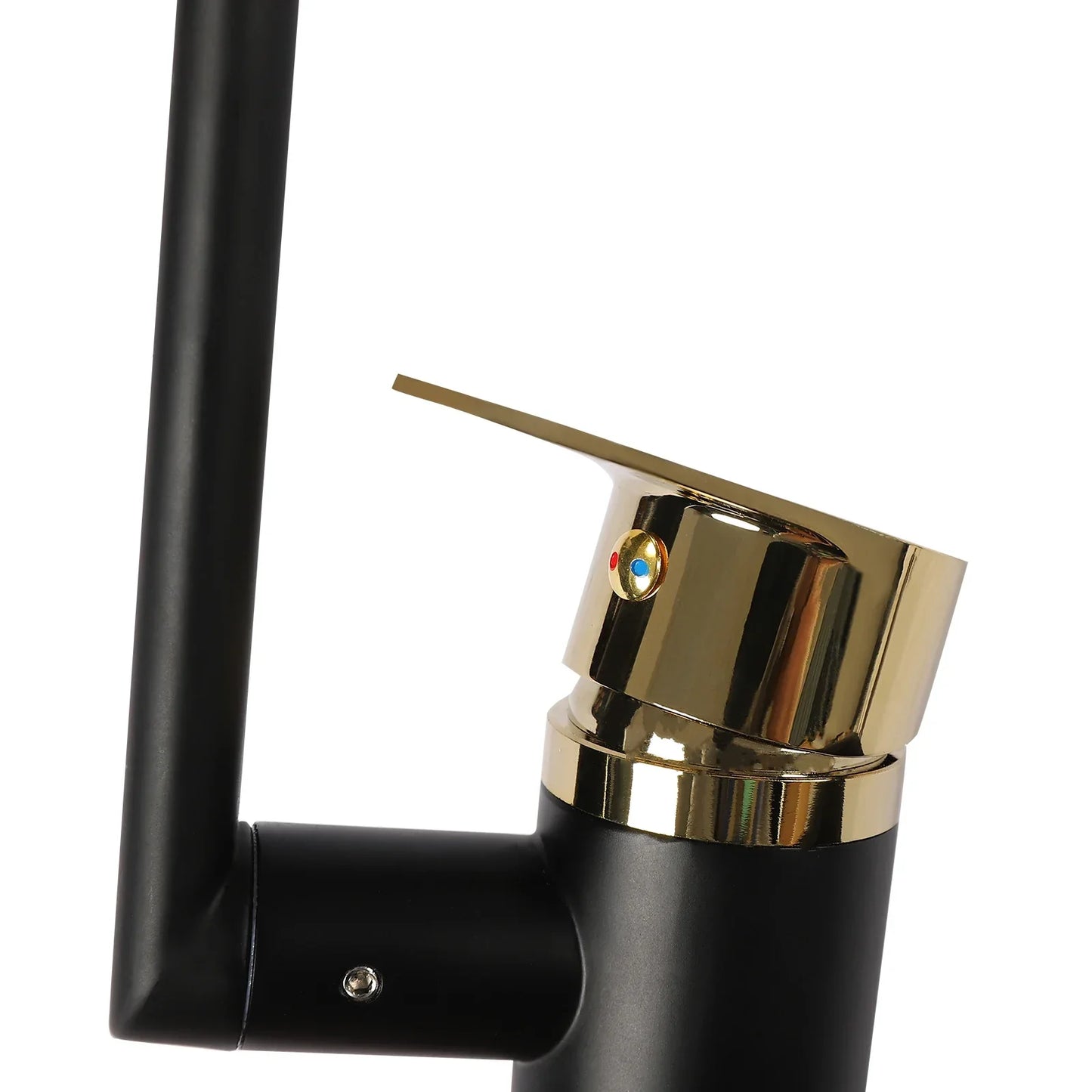 Matte black and gold bathroom faucet with dual water modes and a sleek minimalist modern design by decorbites