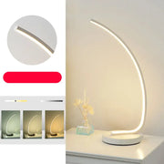 Modern white metal bedside table DecorBites curve led nightstand with sleek curved design and adjustable brightness settings