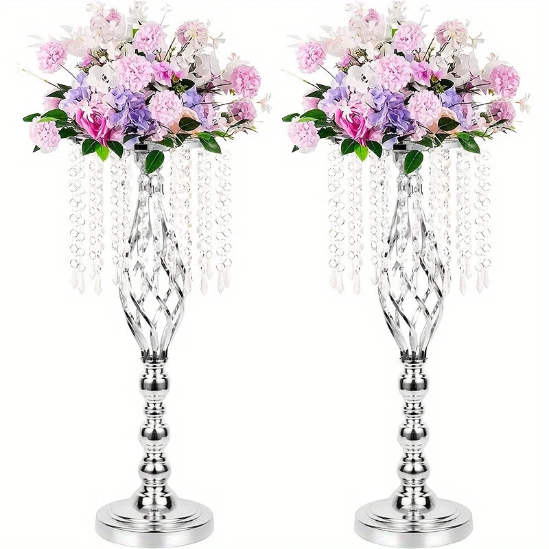 Metal Flower Vases for Wedding Centerpieces - Silver-2pcs / United States - Vase