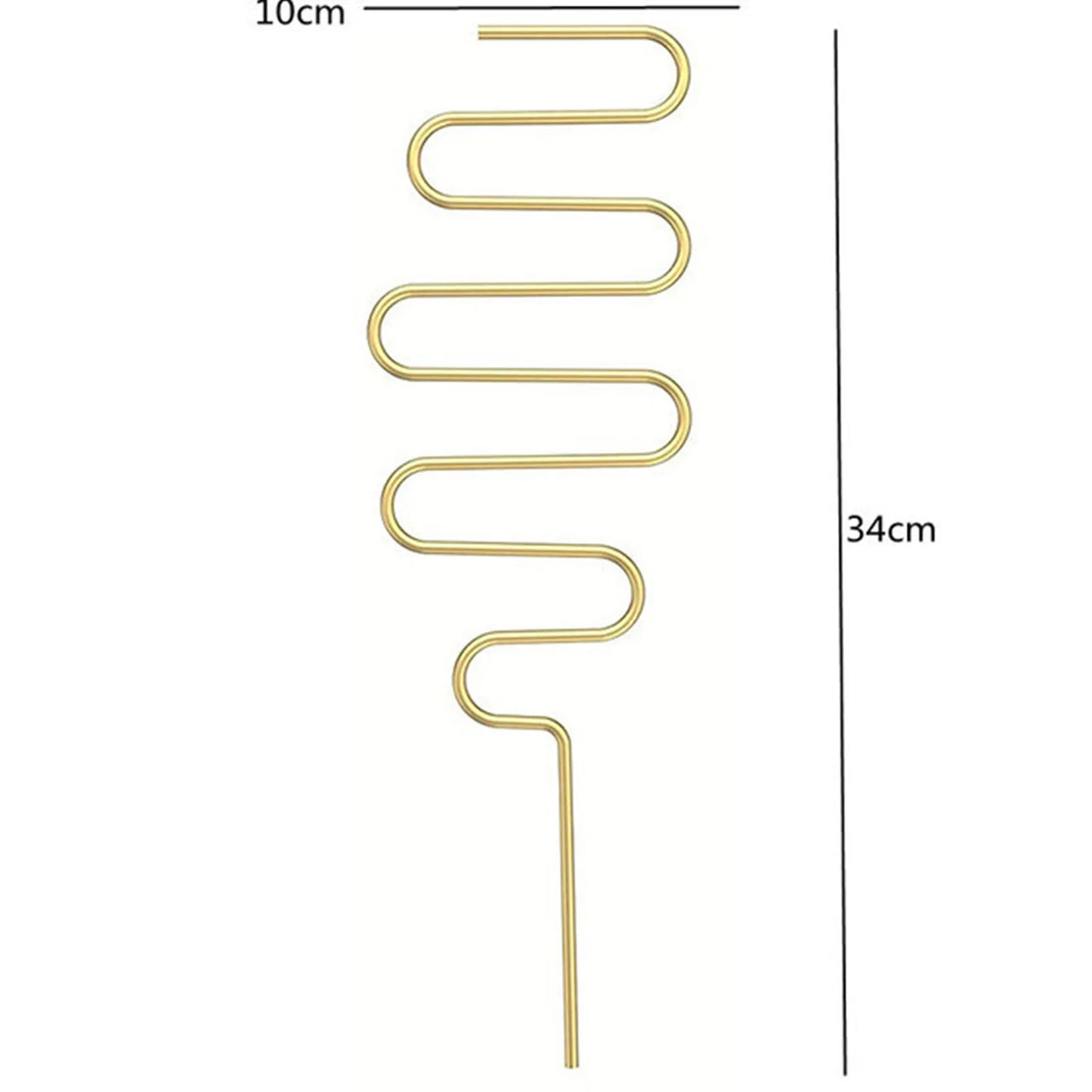 DecorBites metal garden plant stand 34cm tall gold-colored metal garden plant with serpentine design for indoor outdoor use