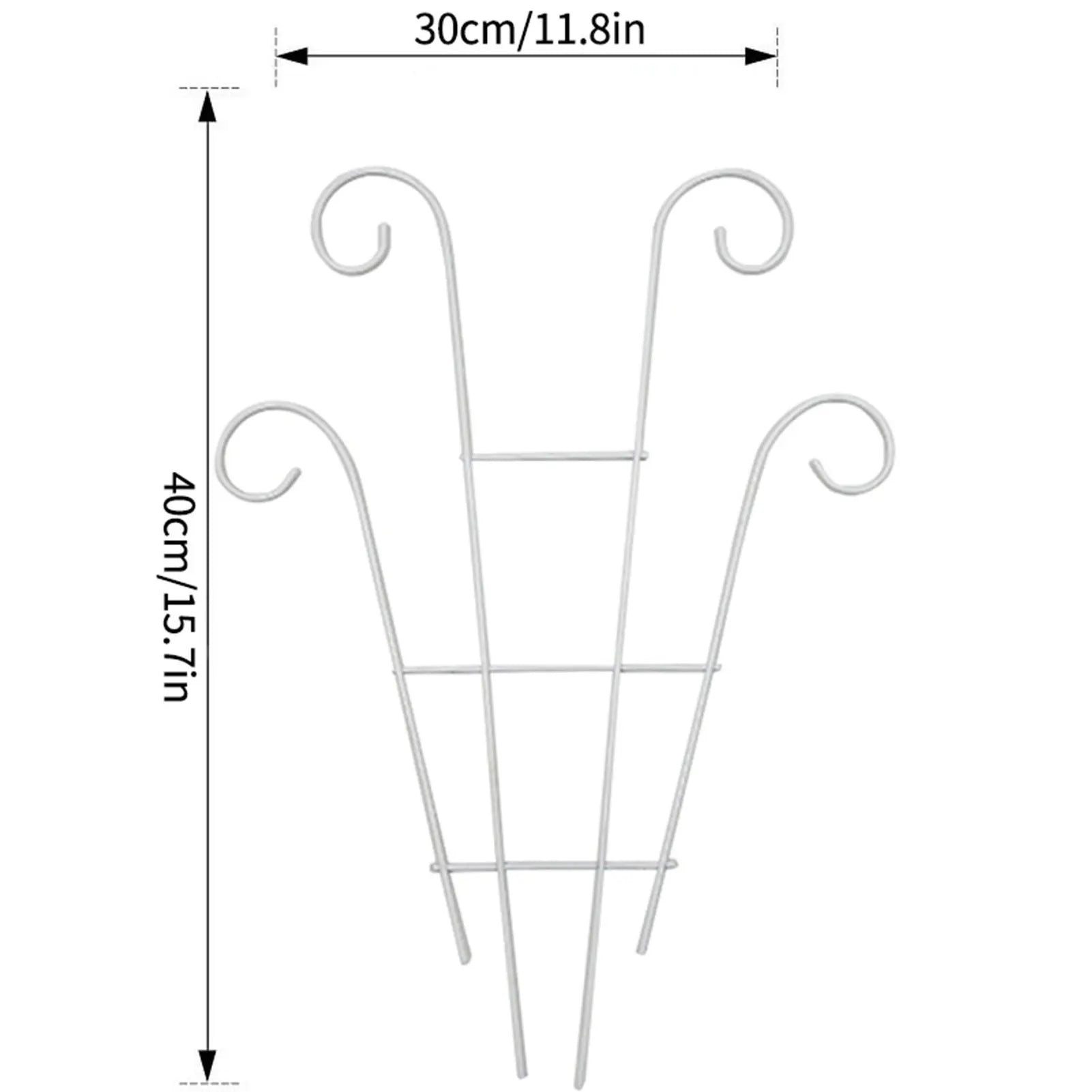 Decorbites™ white metal garden plant stand with wrought iron trellis and curved decorative tops for indoor and outdoor use