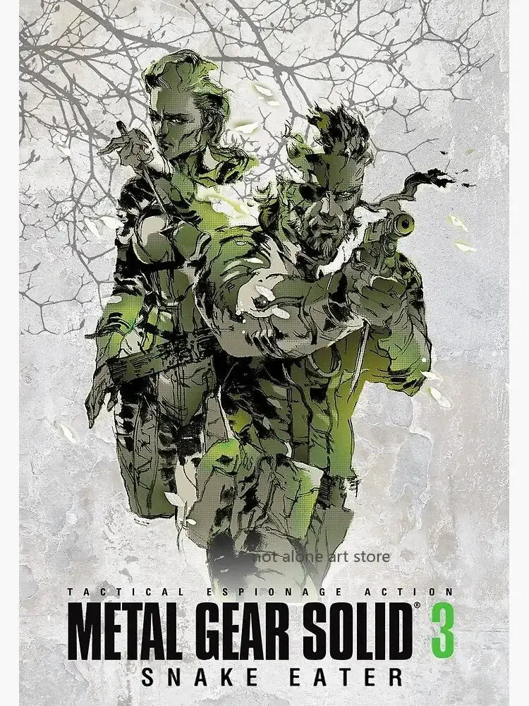 Decorbites metal gear solid art poster canvas print featuring green and black illustrated cover art from metal gear solid 3 snake eater