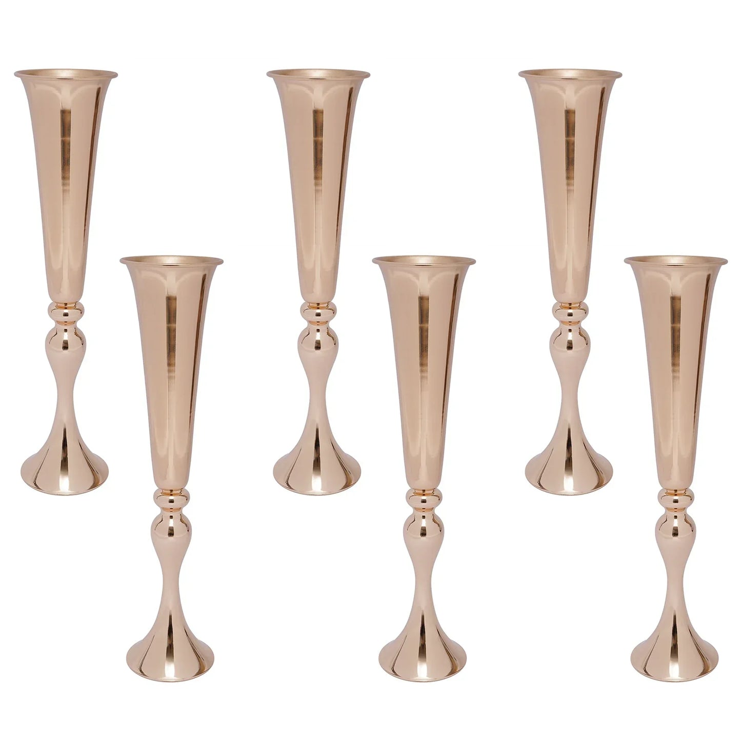 Metal Golden Flower Stand Vase Candle Holder - 6Pcs / GERMANY - Vase