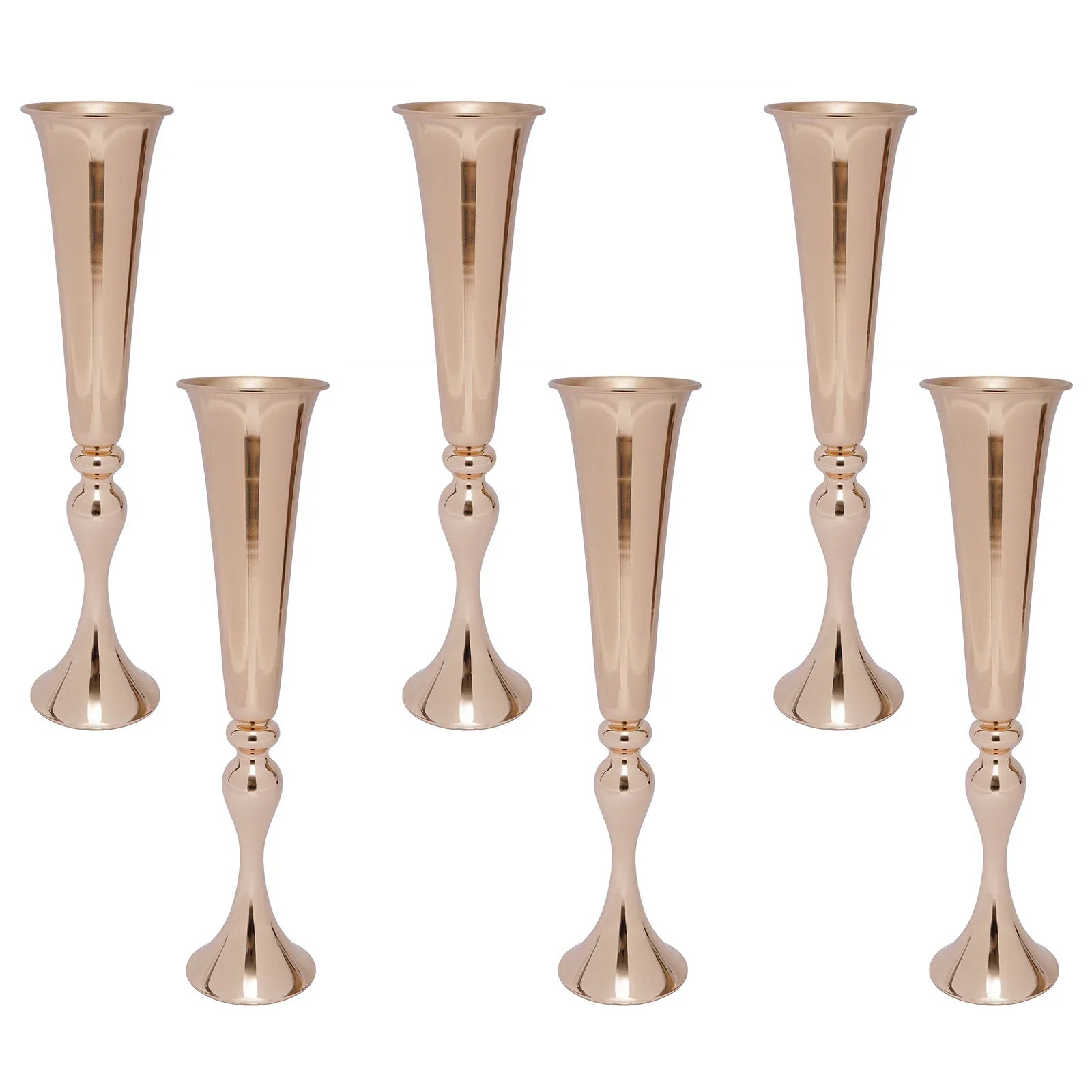 Metal Golden Flower Stand Vase Candle Holder - 6Pcs / GERMANY - Vase
