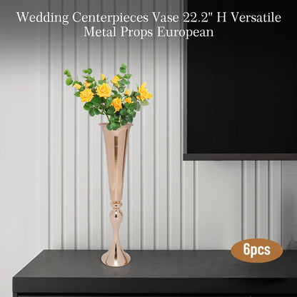 Metal Golden Flower Stand Vase Candle Holder - Vase