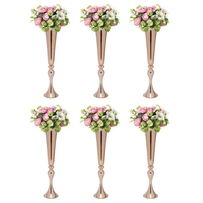 Metal Golden Flower Stand Vase Candle Holder - Vase
