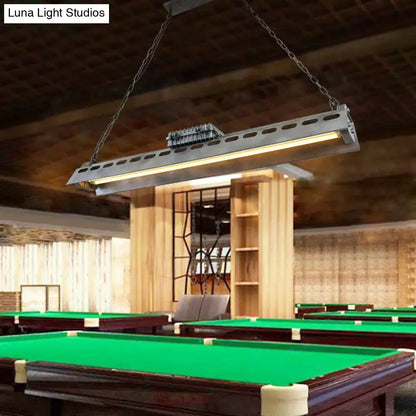 DecorBites™ metal island lighting fixture with warm glow long rectangular metal pendant for head restaurant billiard use