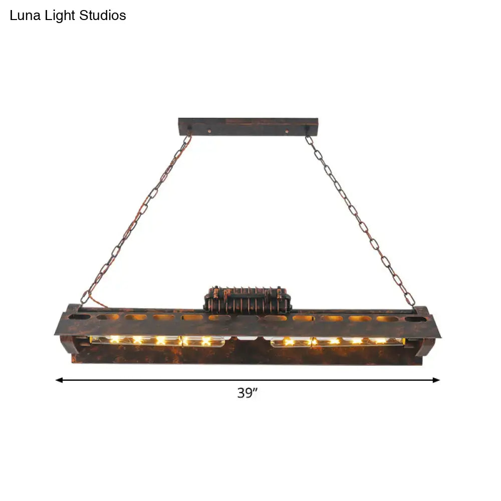 Decorbites™ metal island lighting fixture with dark bronze finish and edison bulbs for head restaurant billiard use