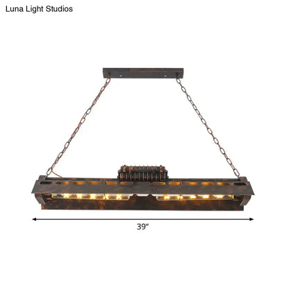 Decorbites™ metal island lighting fixture with dark bronze finish and edison bulbs for head restaurant billiard use