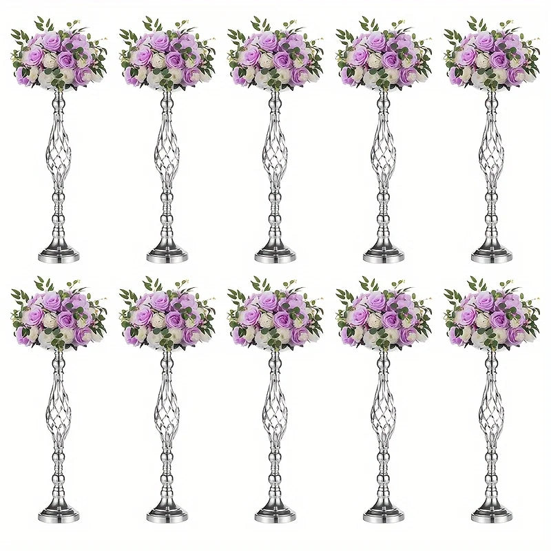 Metal Vase Set for Special Occasions - Silver-10pcs / United States - Vase