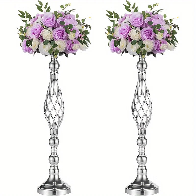 Metal Vase Set for Special Occasions - Silver-2pcs / United States - Vase