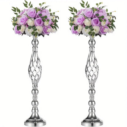 Metal Vase Set for Special Occasions - Silver-2pcs / United States - Vase