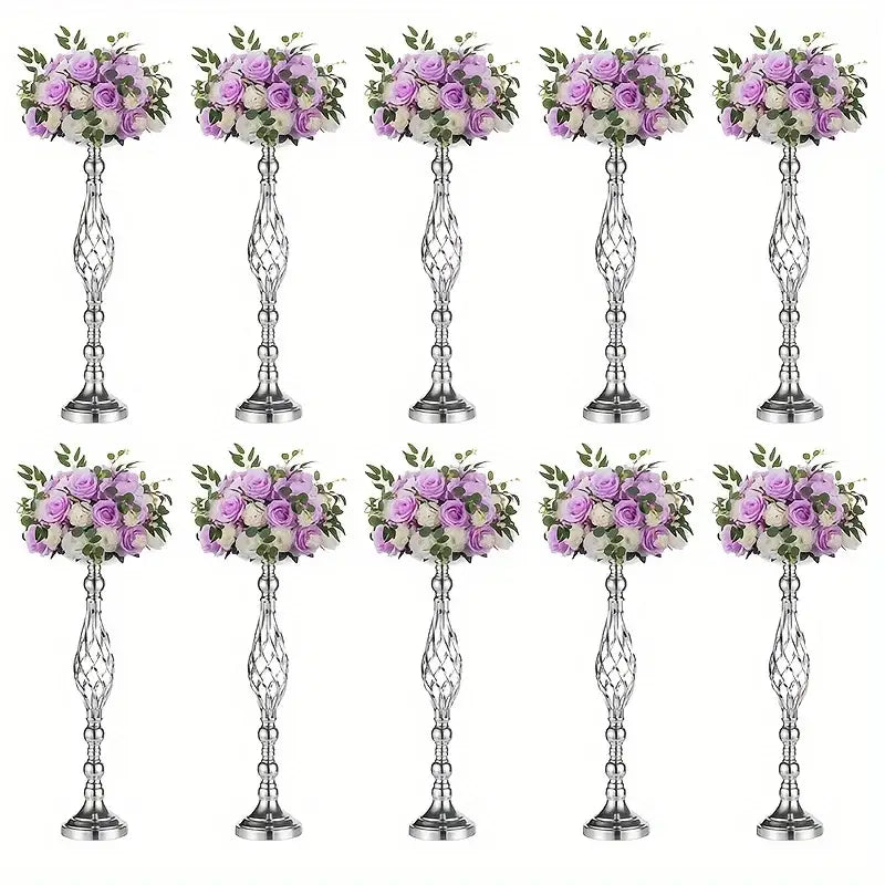 Metal Vase Set for Special Occasions - Silver-10pcs / United States - Vase