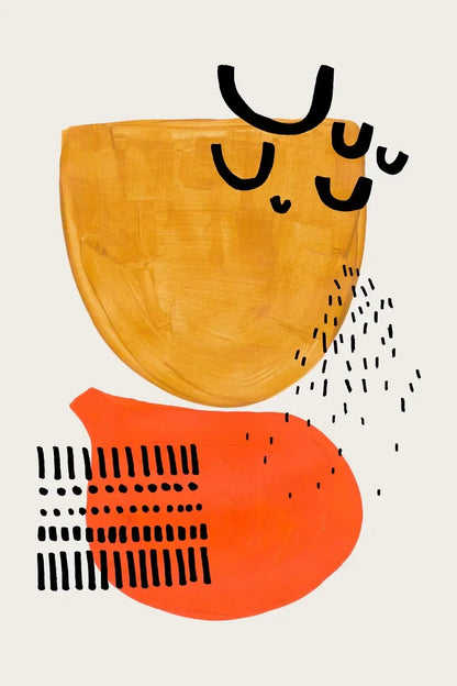 Mid Century Watercolor Brush Strokes Canvas Print - VIOLET/紫罗兰 / 40x60cm No Frame - Posters