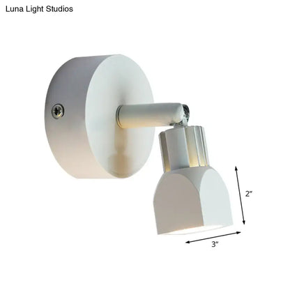 Contemporary style black and white direct wired electric wall lamp with matte finish for bedroom spotlight use