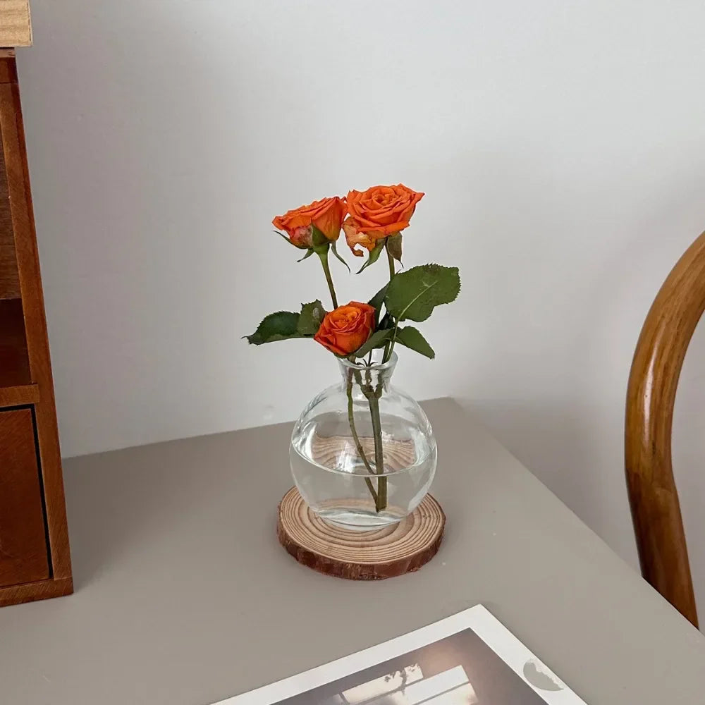 Mini Glass Flower Vase for Home Decor - Vase