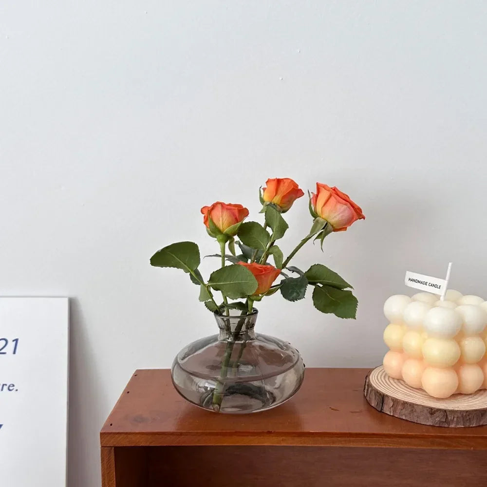 DecorBites™ Mini Glass Flower Vase for Home Decor