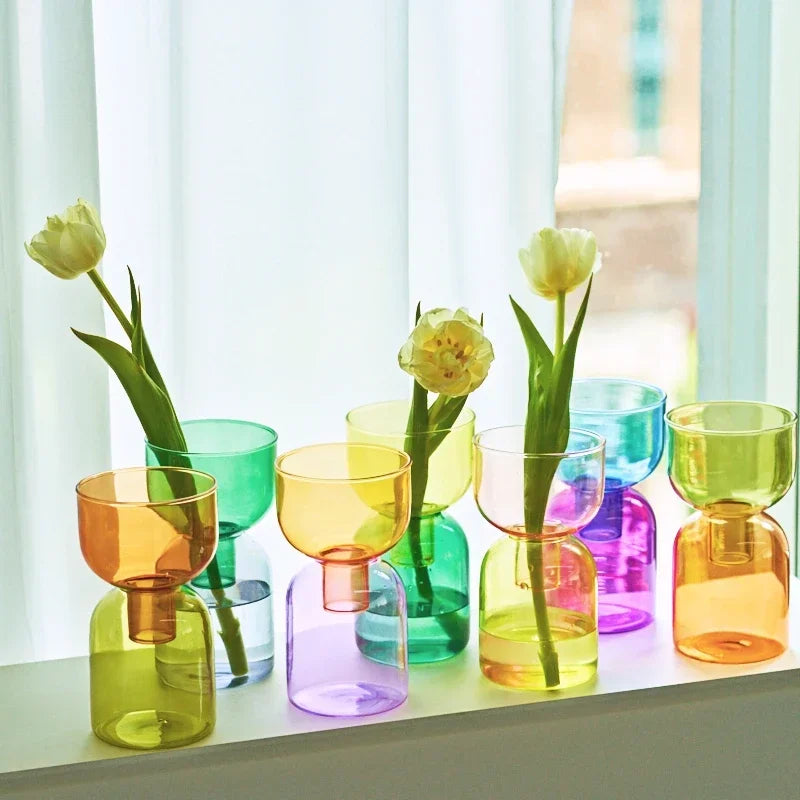 Mini Glass Vase Set for Plants and Candles - Vase