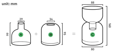 Mini Glass Vase Set for Plants and Candles - Vase