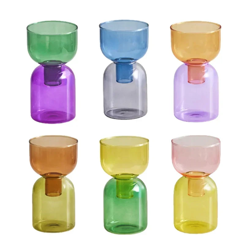 Mini Glass Vase Set for Plants and Candles - Vase