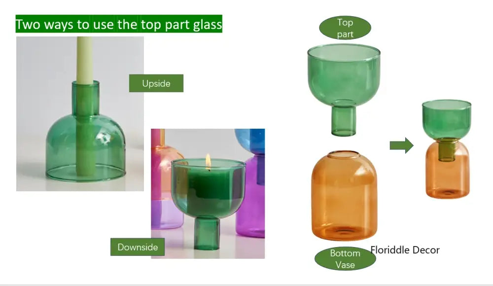 Mini Glass Vase Set for Plants and Candles - Vase