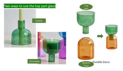 Green glass mini glass vase with flared top and sturdy base from decorbites™ glass vase set for plants and candles